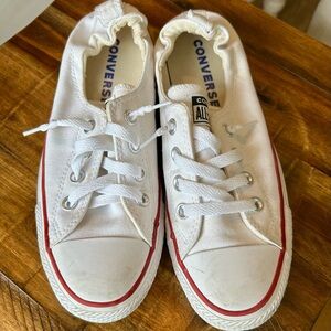 Converse White Sneakers with Red Accents